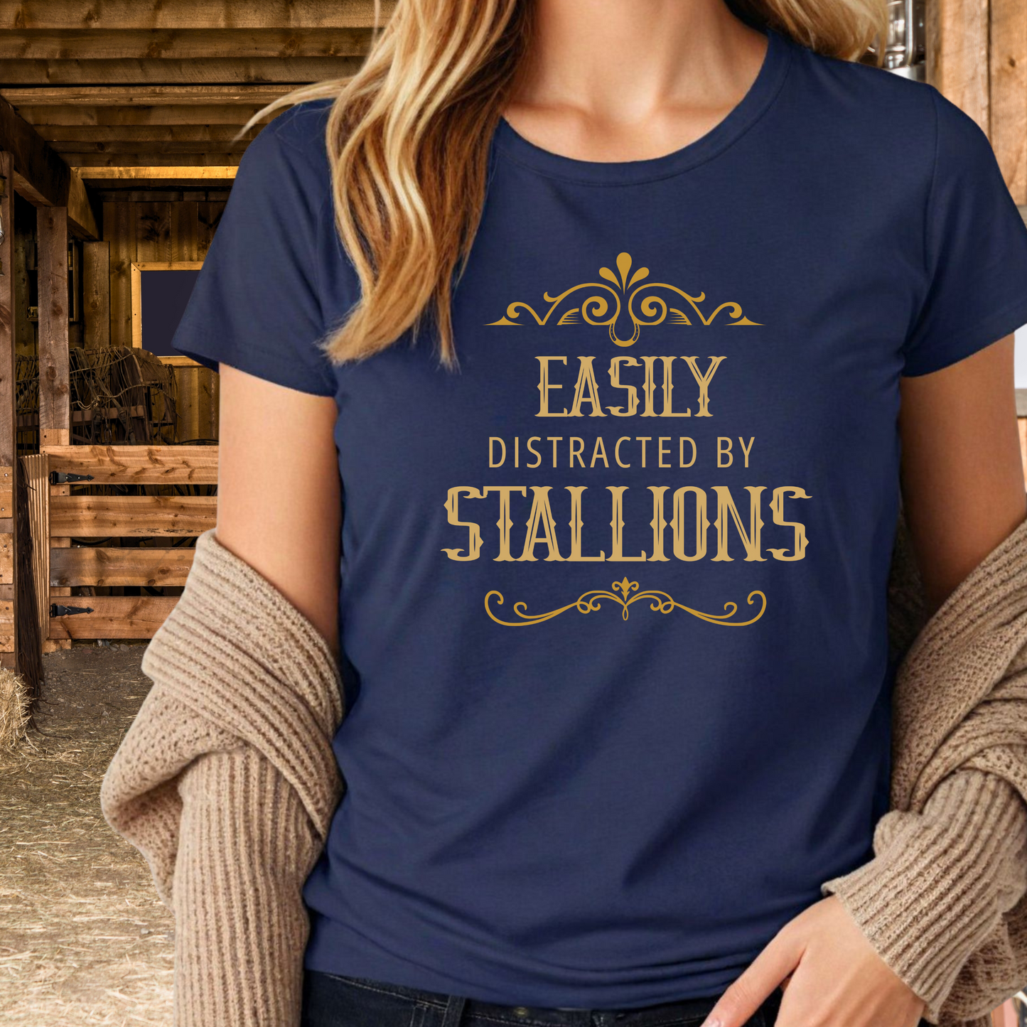Easily Distracted by Stallions T-Shirt