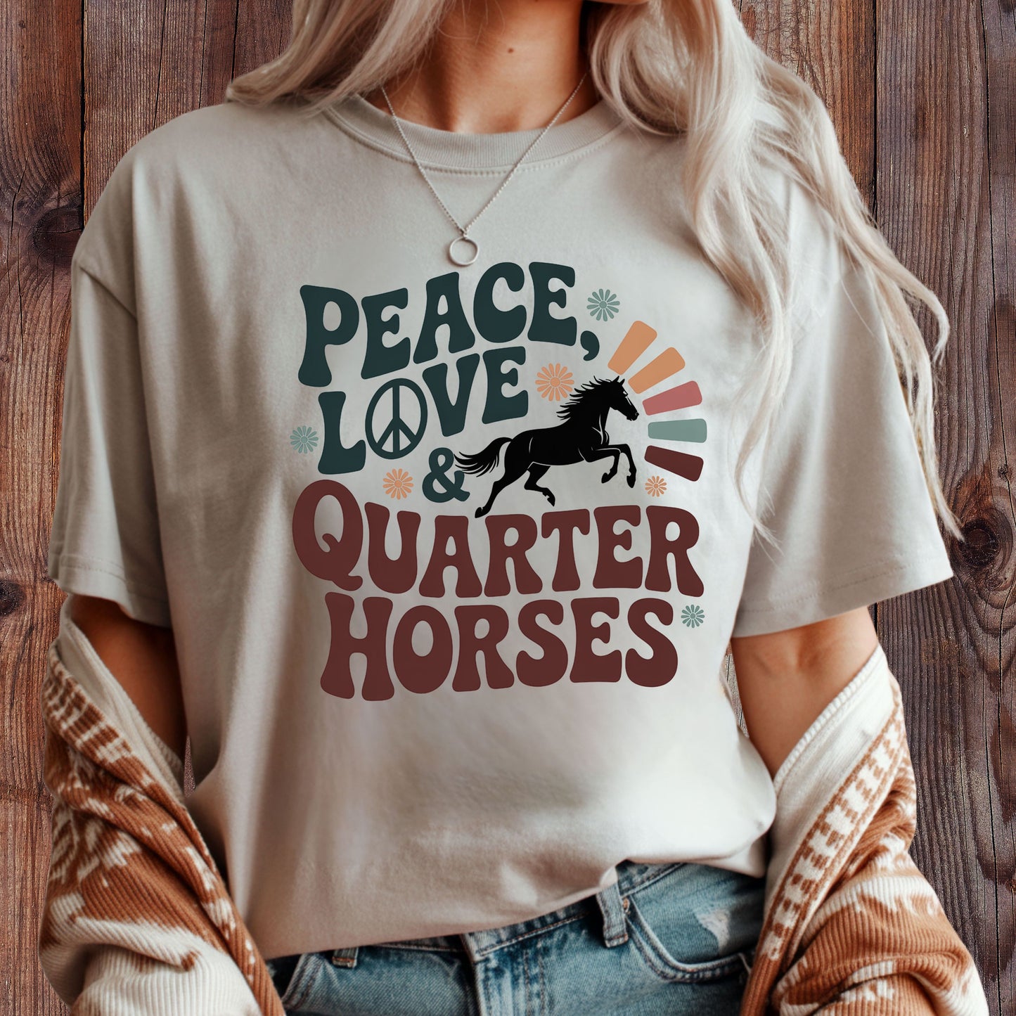 Peace, Love & Quarter Horses T-Shirt